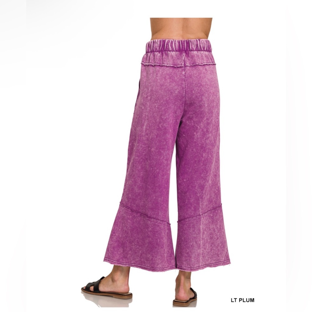 176 - Zenana Outfitters Plum Wide-Leg Pants - Picture 2 of 2